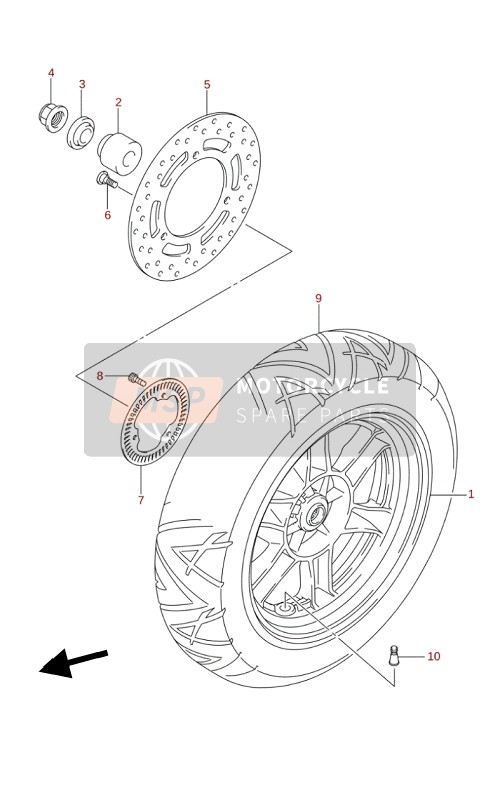 Suzuki UH200A BURGMAN 2019 Achterwiel voor een 2019 Suzuki UH200A BURGMAN